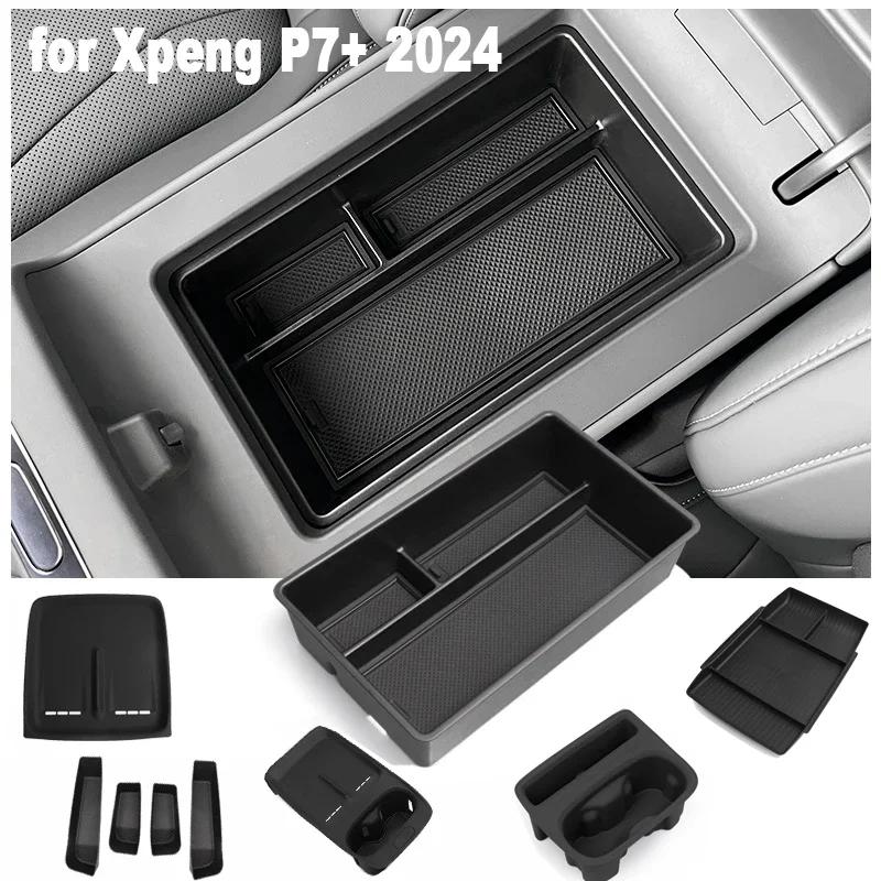 New Car Central Storage Box for Xpeng P7+ 2024 Cup Holder Dashboard Tray Car Door Organizer Tidying Interior Accessories TPE