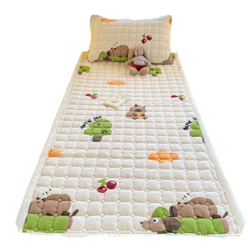 Plush Milk Velvet Mattress Pad - Thick Quilted Cushion for Dorms, Tatami, or Single Beds