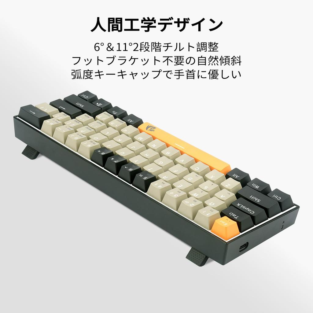 Redragon K606 Lakshmi Mechanical Gaming Keyboard with Red Switches, Quiet Operation, USB-C Wired, 60% Compact, Tenkeyless, US Layout, Hot Swappable,