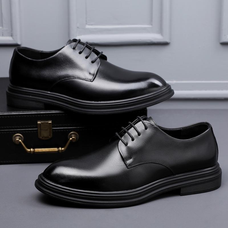 Fashion Designer Leather Increase Men's Derby Shoes Fashion Black Increase Men's Wedding Shoes Spring Autumn Business Dress Shoe Male