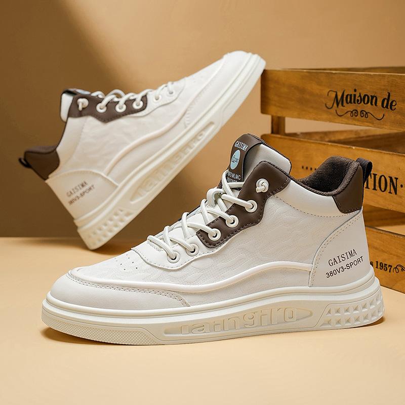 New Men's Classic Fashion High Top Thick Sole Skateboarding Shoes Comfortable Soft Sole Basketball  Sneakers