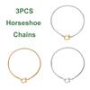 Mariasz Minimalist Stainless Steel Necklaces For Women Carabiner Horseshoe Screw Lock Collar Rope Chain Vintage Jewelry Gift