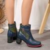 Fashion New Autumn Women's Boots Round Toe High Heel Shoes for Women Zip Platform Modern Boots Outdoor Fashion Anti-slip Mid-calf Shoes