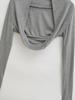Damen Spicy American Langarm Cropped Sport-Strickjacke mit Daumenloch für Yoga und Tanz