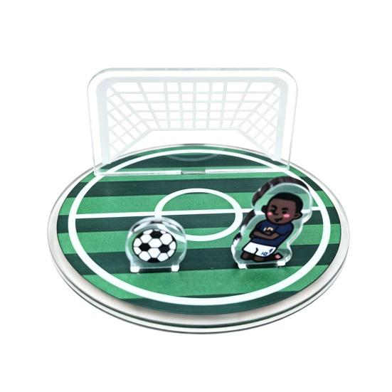 Football Phone Holder Acrylic Mobile Phone Stand Transparent Phone Support Football Stadium Theme D