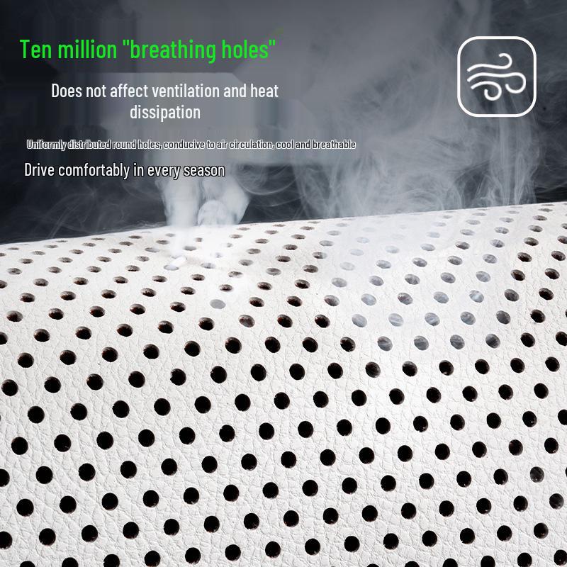 Universal Perforated Breathable Car Seat Cushion for Five-Seat Vehicles - Year-Round Ventilation