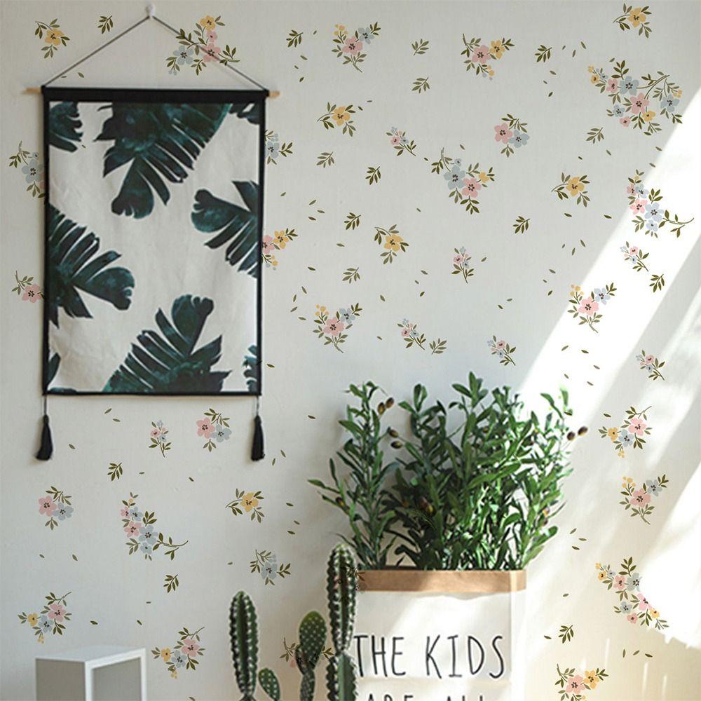 INS Boho Flowers Wall Stickers DIY Accessories Colorful Decorative Decals Watercolor Eco-friendly Wall Art Nursery Kindergarden