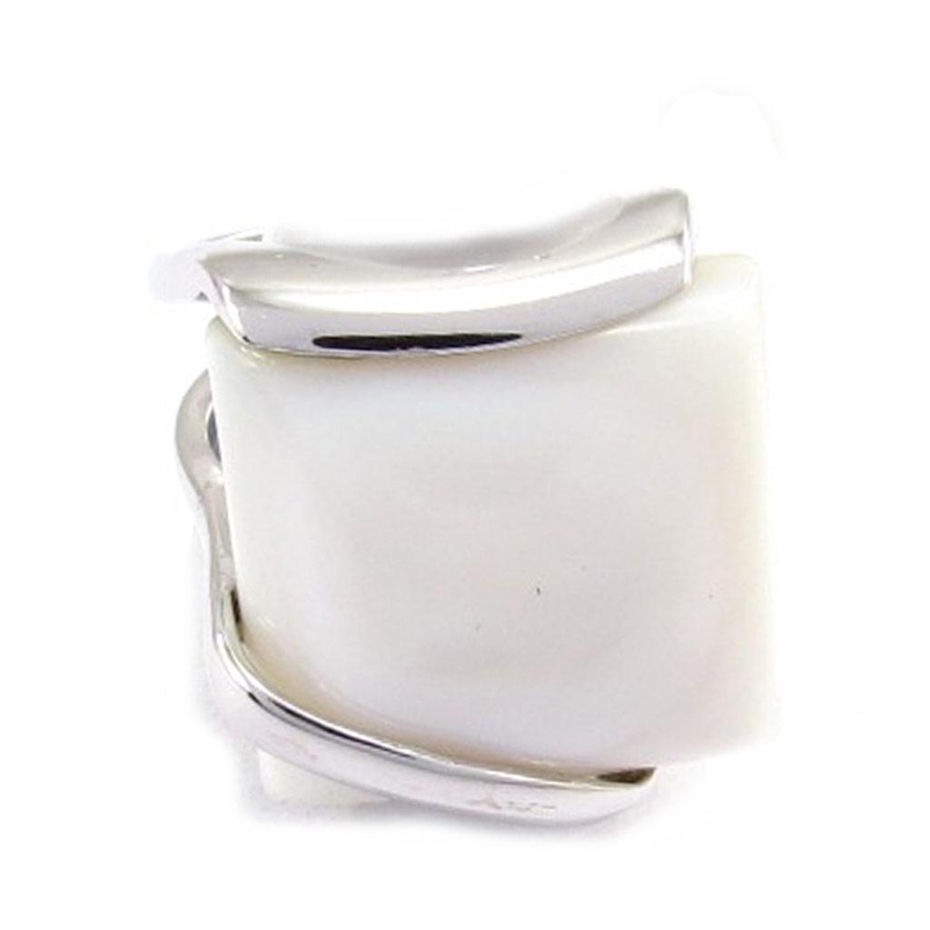 Silver Ring 'Obao' Silver Mother-of-pearl (rhodium) - 19x20 Mm