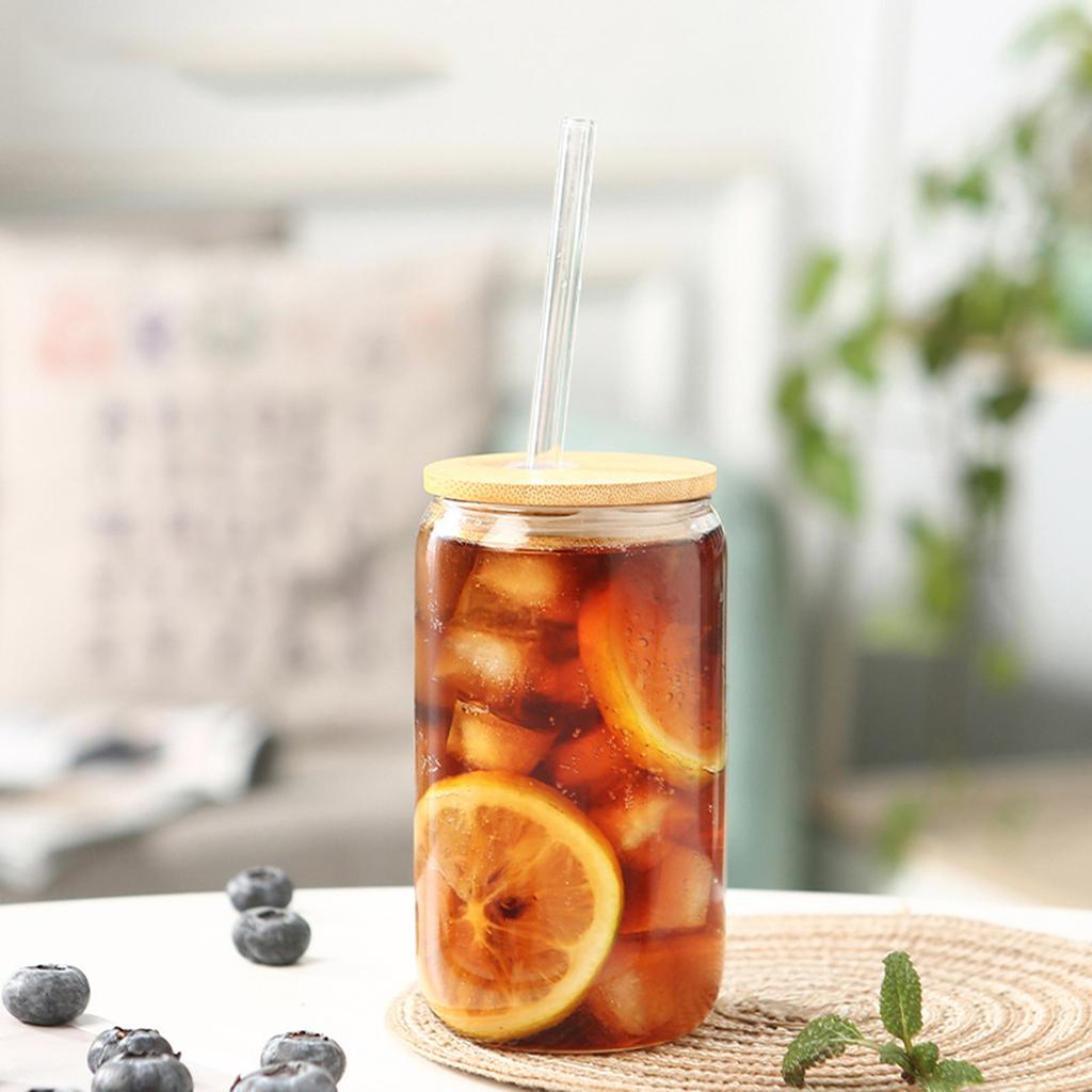30 PCS Drinking Straws, 8 x 200 mm Bulk Reusable Glass Straws, Include 12 Straight 12 Bent 6 Cleaning Brush, Straws for Smoothies, Milkshake, Juice