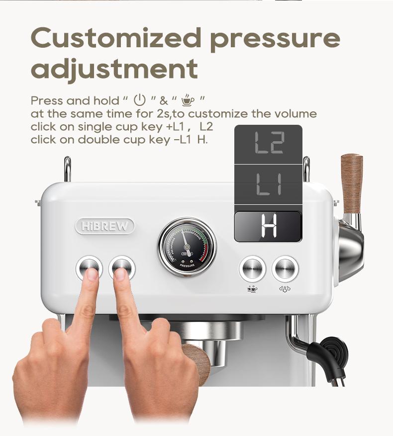HiBREW H10 Plus Espresso Coffee Machine, 20Bar Semi-Automatic Coffee Maker, Fast Heating, Temperature Control, Steam Frother for Cappuccino Latte