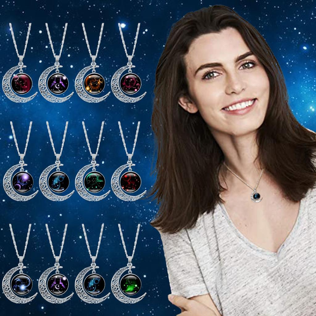 12 Constellation Moon Necklace GiftS for Mom Present for Women Her Girls