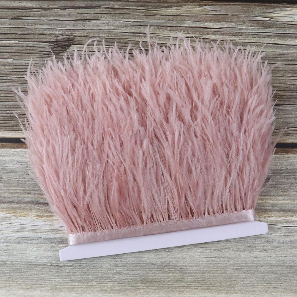 1 Meter Ostrich feather Trim Ribbon Dyed Various Long Ostrich Fringe 8-10CM feathers for crafts Dress/skirt Sewing Accessory