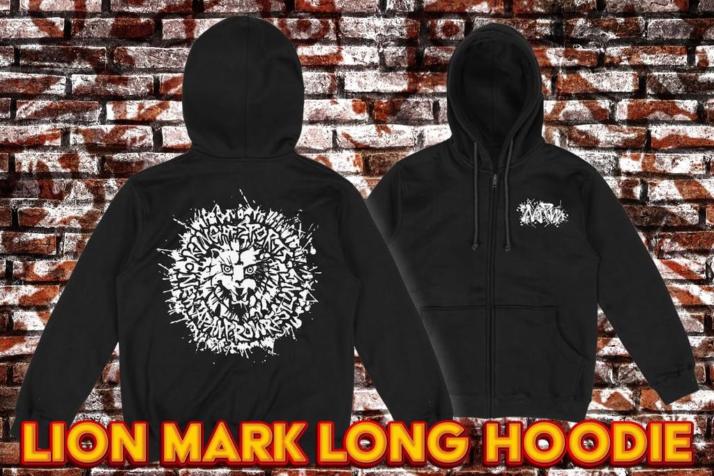 New Japan Pro-Wrestling Löwenmarken-Zip-Up-Hoodie 2025 Schwarz x Weiß M 6871104315