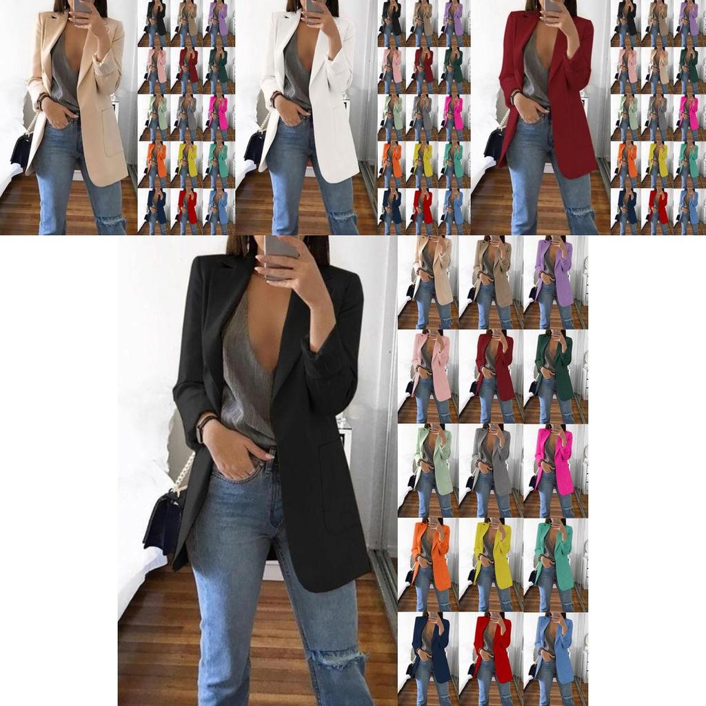 Stylish Women's Blazer Slim Fit Work Ol Jacket Long Sleeve Plus Size Coat For Office Wear