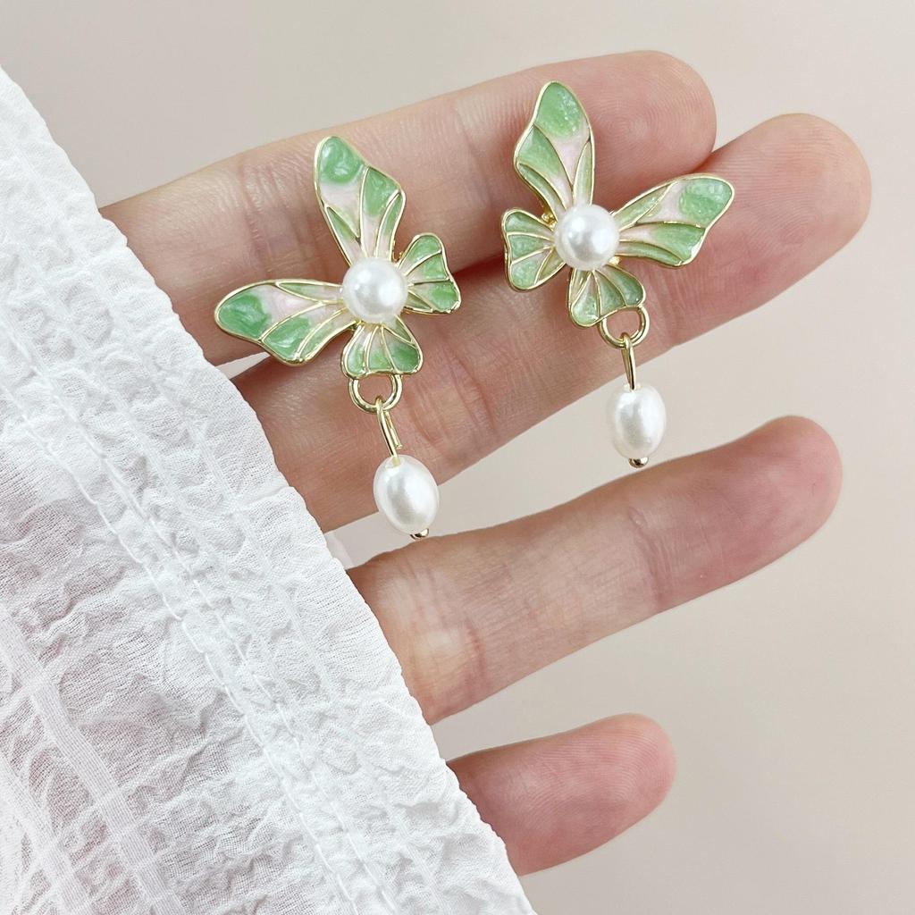 Kamelie Mückenspirale Halter Perlenblume Retro Ohrclips Ohrringe - Kein Piercing erforderlich