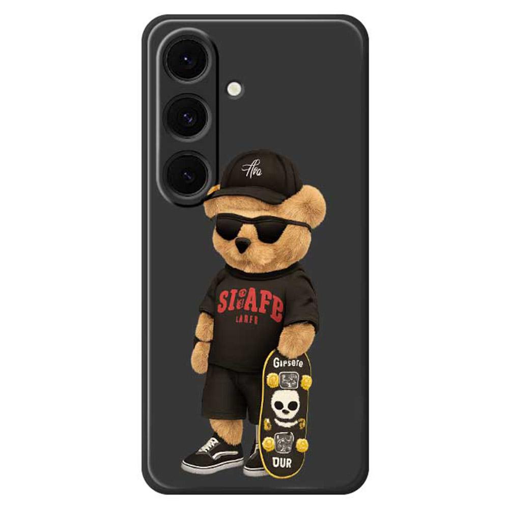 

For Samsung Galaxy S25+ Case Cool Bear Pattern Printing Straight Edge TPU Phone Back Cover D