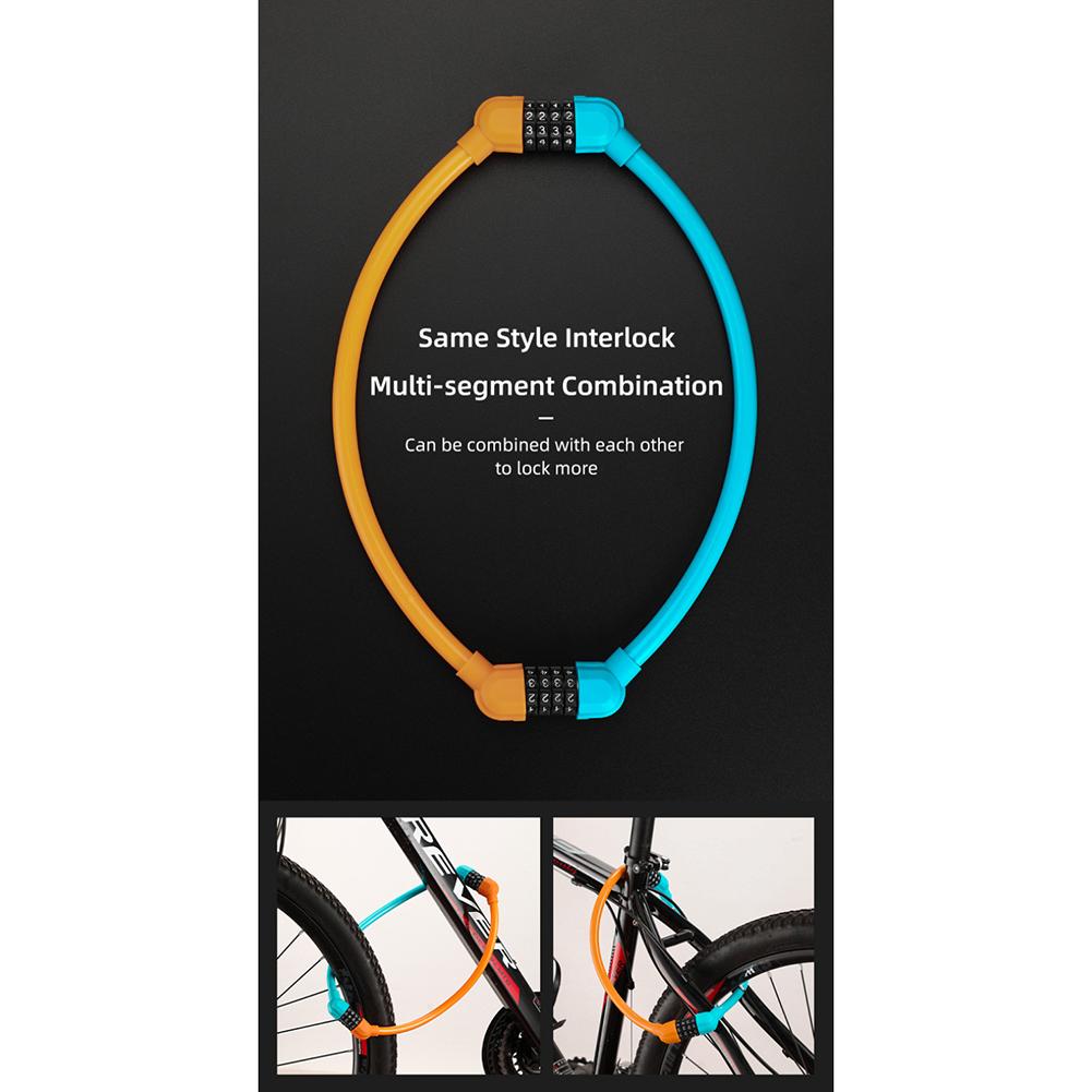 Bicycle Lock Portable Four-digit Combination Ring Lock Light Smart Small Oval Ring Anti-theft Lock