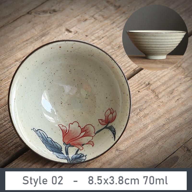 

1 PCS Handmade Cone Cup Antique Plant Ash Porcelain Teacup Travel Ceramic Tea Bowl Anti Scaling Retro Meditation Cup Teaset 70ml 8.5x3.8cm 70ml