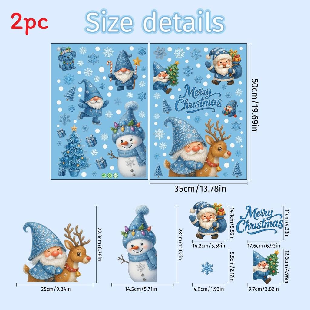 Santa Snowflake And Static Cling Window Stickers Home Decor Christmas For