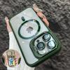 Magnetic Metal Lens Protector Stand Holder Case For iPhone 15 12 13 14 11 Pro Max Plus For Magsafe with Glass Lens Clear Cover