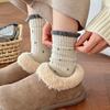 Color Matching Lace Socks Children'S Medium Tube Socks Season Retro Polka Dot Wool Socks Piled And Thickened Warm Medium Tube Socks Women