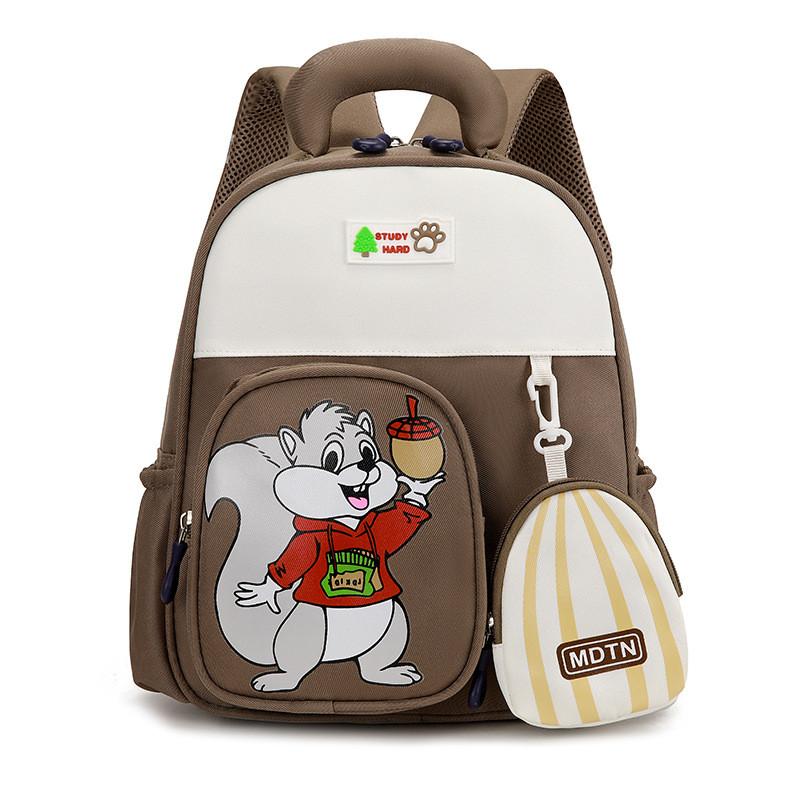 Squirrel Pattern Cartoon Cute Animal Kids Girl Backpack For School Nursery And