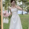 2026 French Elegant Celebrity Temperament Square Neck Dress Niche Waist Skinny Suspender Skirt Summer