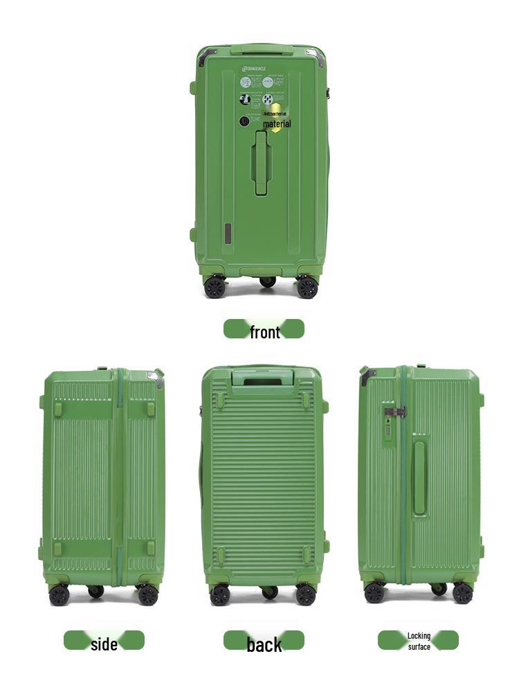 32-Inch Large Capacity Durable Leather Trolley Case with Combination Lock for Men & Women