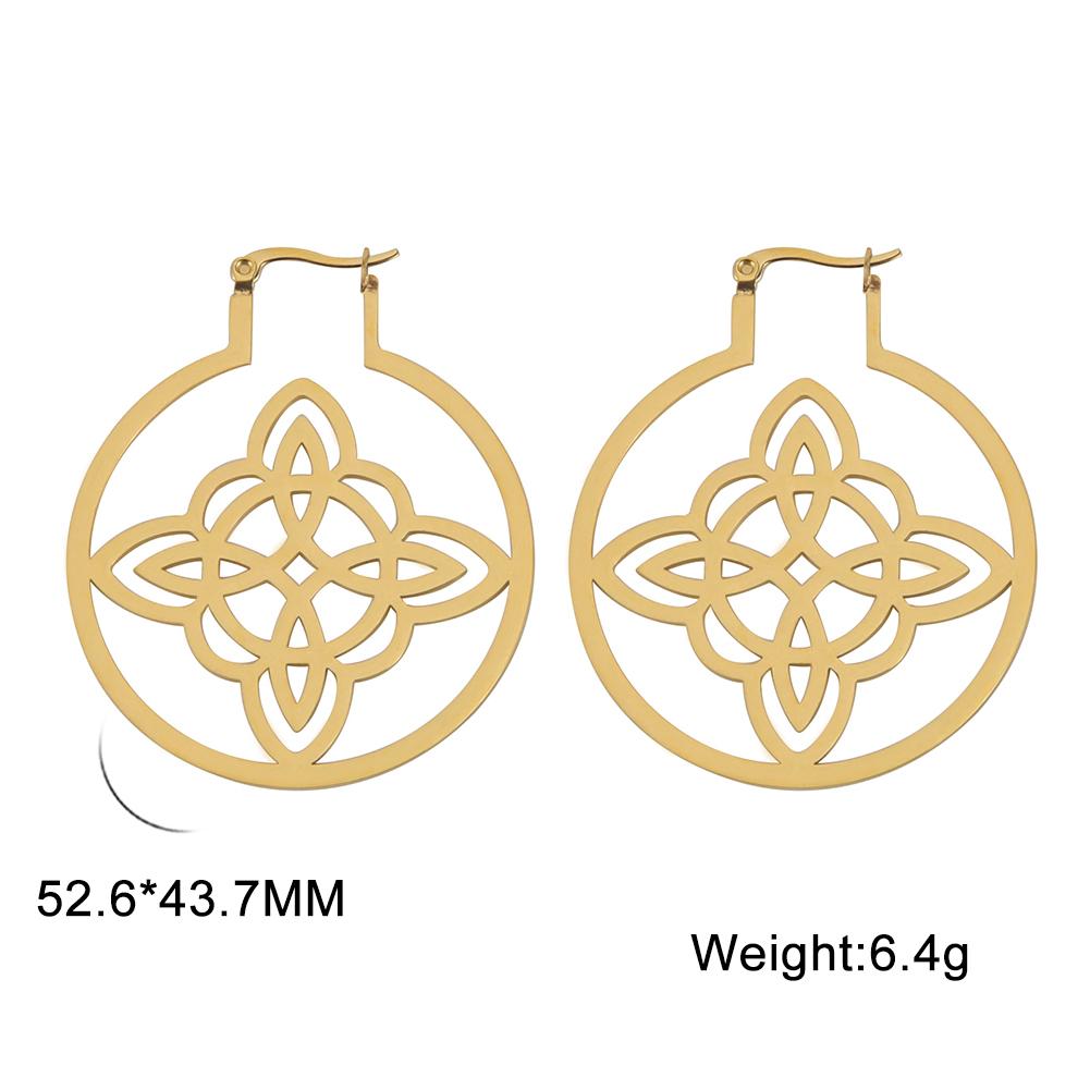 LIKGREAT Witch Knot Earring Women Earrings Stainless Steel Celtics Knot Hoop Earrings Witchcraft Protection Amulet Jewelry Gift