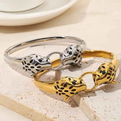 New High-end Cast Bracelet Leopard Head Versatile Fashionable Bracelet for Women