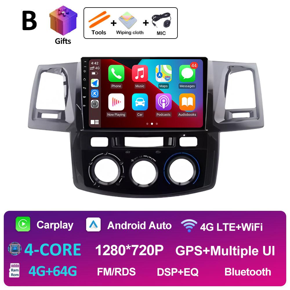 Smart System Wireless Carplay For Toyota Fortuner HILUX Revo Vigo 2007 2018 2019 - 2015 Android OS Car Multimedia Radio Player