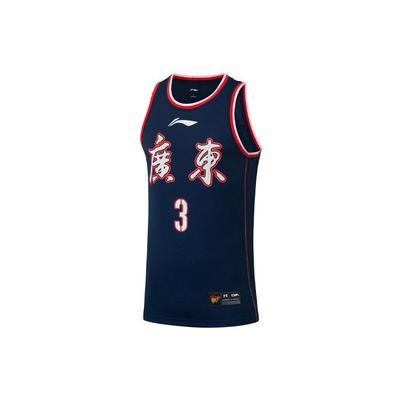 Série CBA Esportes Gola Redonda Edição Fã Temporada 21-22 Equipe de Guangdong Hu Mingxuan Nº. 3 Camisolas de Basquetebol Masculinas Tops Azul-Escuro AAYR757-1
