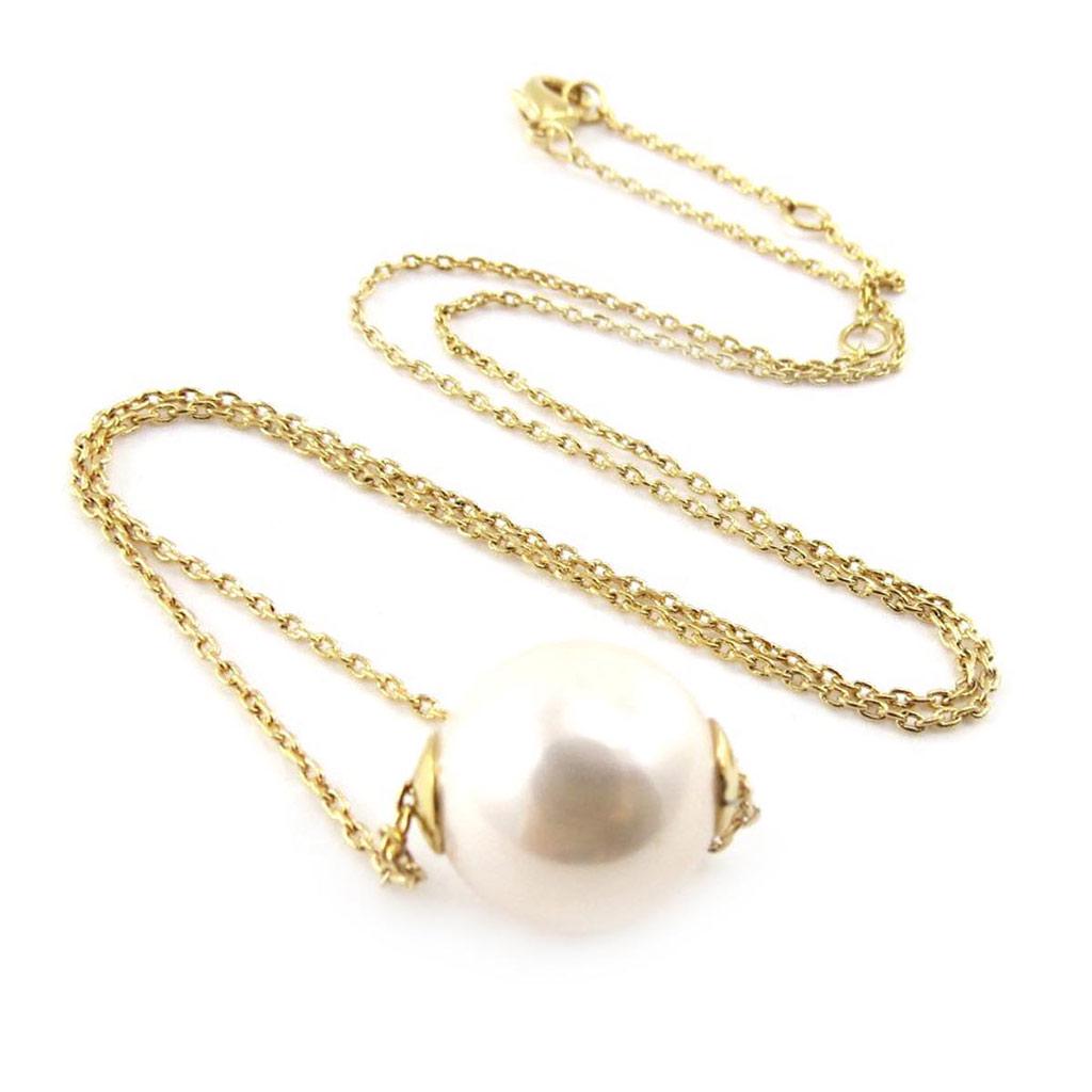 Les Trésors De Lily [J2096] - Gold-Plated Necklace 'Perla' Ivory Gold