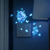 Nightlight Fresh Blue Flower and Blue Butterfly Living Room Home Wall Switch Stickers
