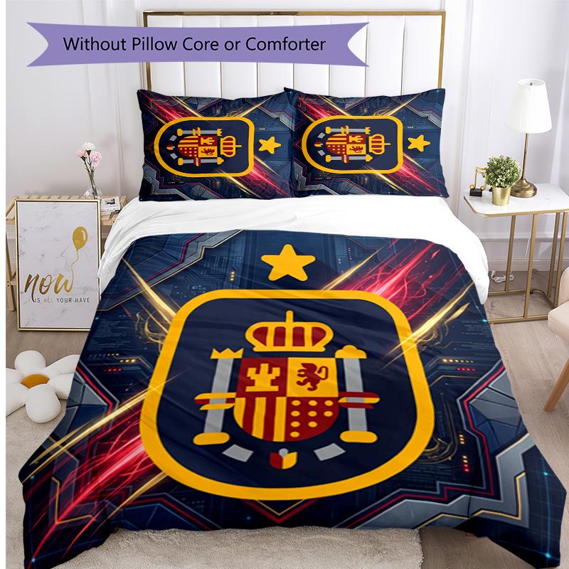 Set Lenzuola Stampate Caldo e Traspirante 3 Pezzi Spagna Calcio, Come Regalo per Inaugurazione Casa o Festa