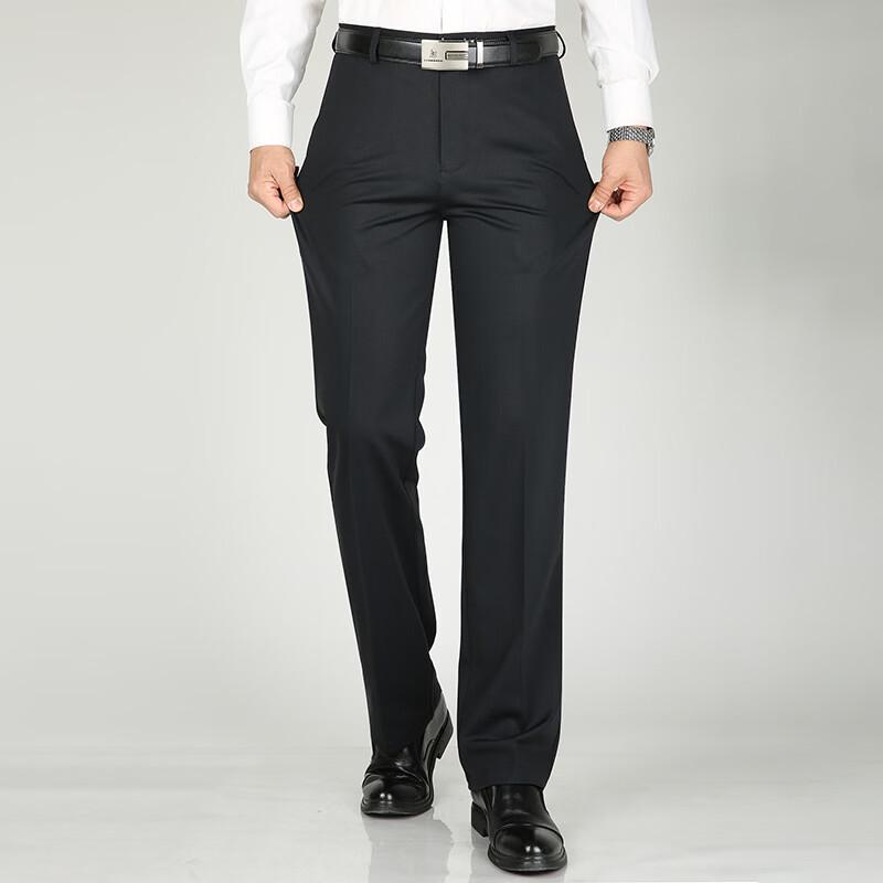 Romon Men's Business Casual Straight Fit Elastic Pants