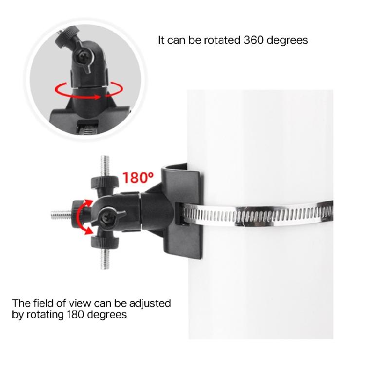 Adjustable Stainless Steel Hose Clamp Hoop Pipe Poles Mount Bracket Worm Gear
