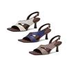 Shoes for Women 2025 New Summer Fashion Buckle Strap Dress Sandals Women Square Toe Peep Toe Stiletto Sexy Women's Sandals