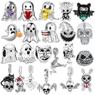 Diy Ghost Pumpkin Head Halloween Series Charm Bead Pendant Applicable To Original European Plating Copper Jewelry Gift