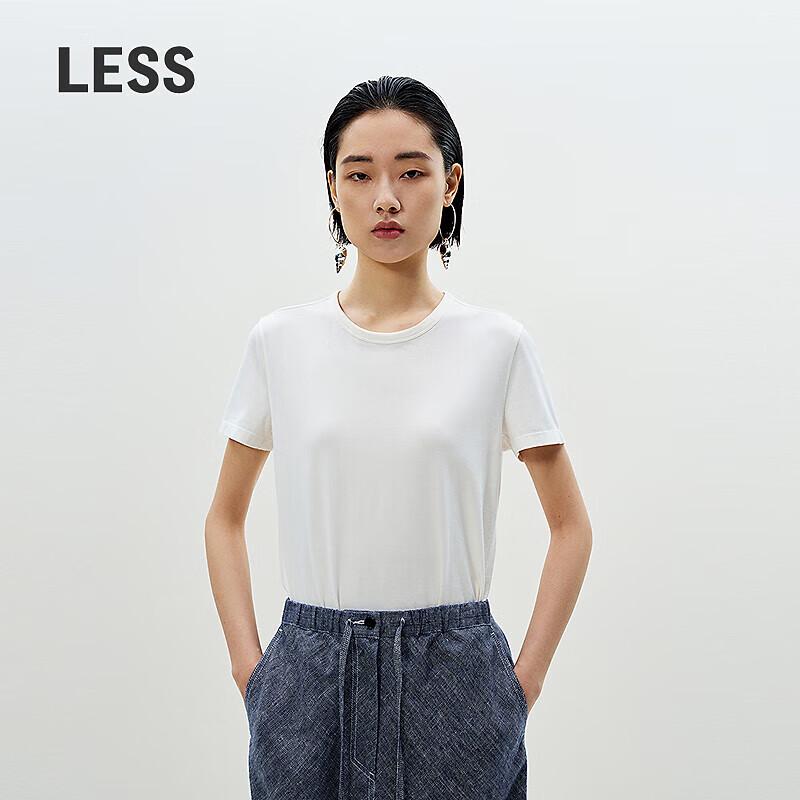 LESS 2025 Summer Round Neck Short Sleeve T-Shirt