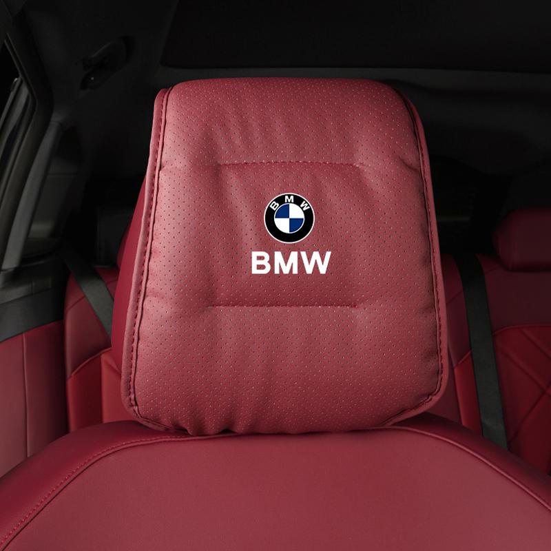 LLIT4 Leather Car Pillowcase Car Accessories Headrest Cover For BMW F30 F10 E90 F20 E46 Anti Fouling Decoration Pillowcase keychain