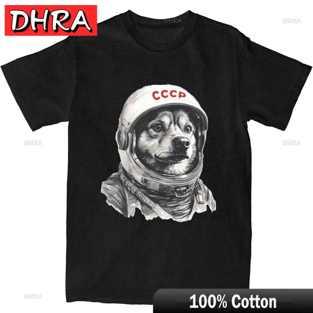 LAIKA BOSS CCCP Dog TShirt Soviet Russia USSR Space Unisexs T Shirt Harajuku Printed Clothing Vintage Tee Cool Cute Cotton Tops
