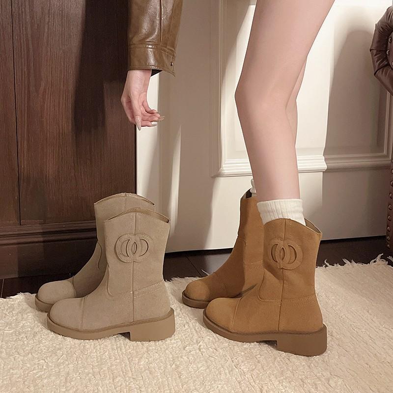 Women's Warm and Not Tired Feet Thick Sole Heightening Soft Elastic Comfortable Shock Absorption Non-slip Casual Sports Martin Boots