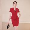 Women's High-End Professional Short-Sleeve Suit for Jewelry Store or Salon Receptionists