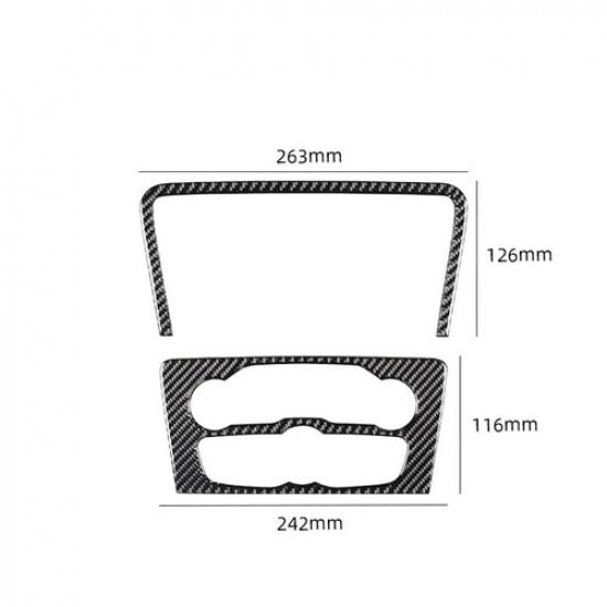 2Pcs Carbon Fiber Center Console AC CD Panel Cover For Dodge Charger 2015-