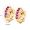 Elegant Stylish Pierced Fashion Gold Plated Gift Gems Jewelry Hoop Earrings for Women Earrings