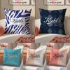 Light Pink And Elegant Print Kiehls Pillow Case Comfort Sofa Bed Silky Elegant Invisible Zipper Decorative Cushion Cover