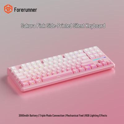 Qianxingzhe V80 Bezprzewodowa Klawiatura RGB w Trzech Trybach z Mechanicznym Czucie