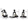 BRABUD Thinker Statues Set of 3 Resin Abstract Modern Figurine Home Decor Desk Organizer Black TQSHBS3