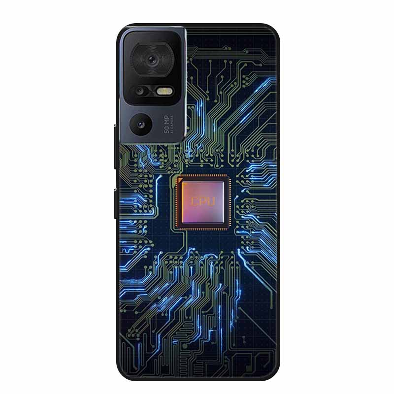 Für TCL 40 SE Handyhülle 40SE Hülle Schwarzes Silikon Weiche Rückseite Hülle Für TCL 40 SE Hülle Funda Für TCL40SE Capa 6.75" Schale